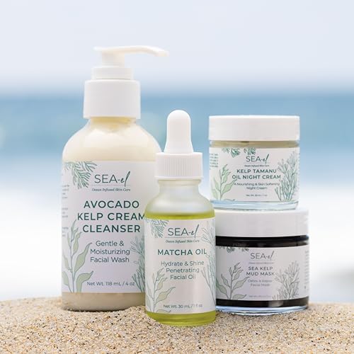 Hydrating Night Face Moisturizer with Sea Kelp & Tamanu Oil - Anti-Aging Skin Care for Women & Men - 1 Oz