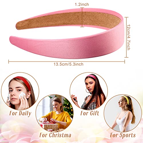 36 Pcs Satin Headbands Bulk Non-Slip Wide Hair Accessories for Women