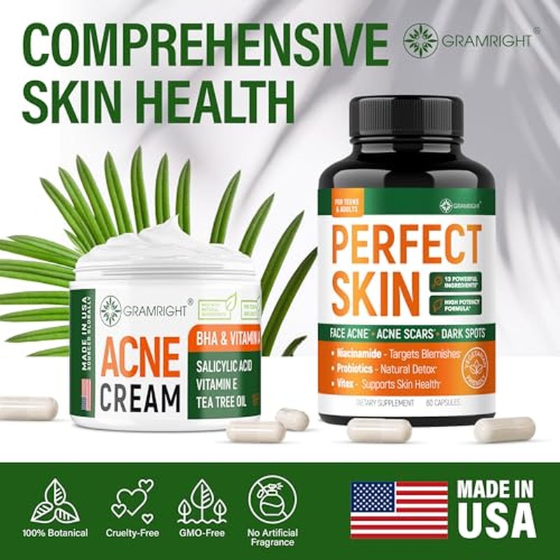 Acne Face Cream - Acne Spot Treatment for Face & Acne Dots - Tea Tree Oil & Salicylic Acid - Natural Cystic Acne Treatment - Made in USA - For All Skin Types - Acne Scar Cream & Pimple Remover 4 fl.oz