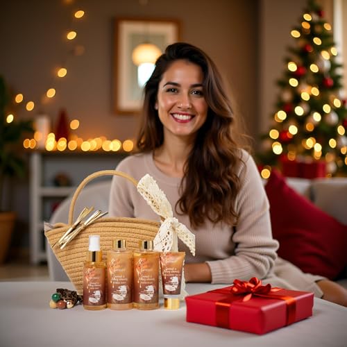 Spa Gift Set for Women - Coconut & Honey Scented Self-Care Gifts for Birthdays, Christmas, Mom & Friends