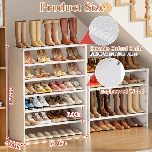 Huxitocan 3-Tier Stackable Shoe Rack - Space Saving Closet Organizer