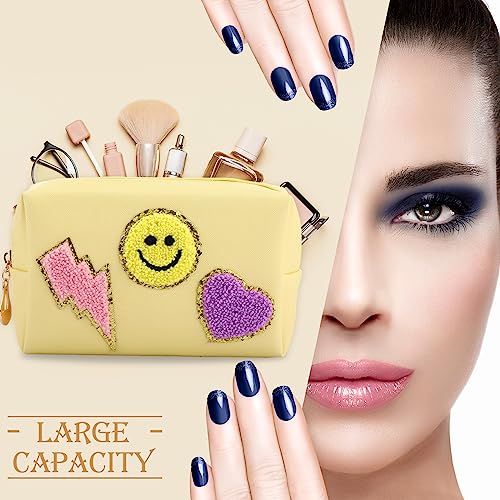 Preppy Makeup Bag Set - 9 PU Leather Cosmetic Bags for Women, Fresh & Classic Variations