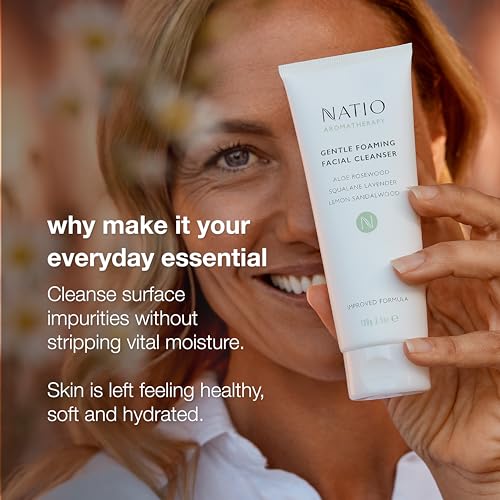Natio Australia Aromatherapy Gentle Foaming Facial Cleanser with Aloe Vera, 3.5oz
