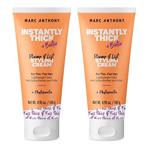 Marc Anthony Instantly Thick Biotin Styling Cream (2x4.93 oz) for Thick, Full Hair