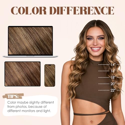 Hairro U Tip Hair Extensions 14 Inch Medium Brown & Dark Blonde 25g 25 Strands