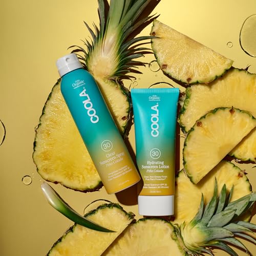 COOLA SPF 30 Clear Sunscreen Spray with Pina Colada Scent - Water Resistant 6 Oz