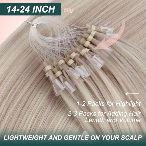 Blonde Micro Bead Hair Extensions - 14 Inch, Pre Bonded Hair, Variation P18/613