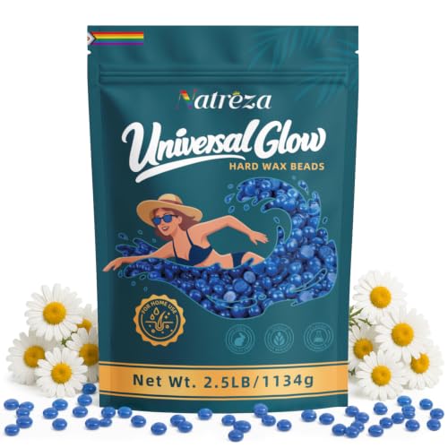 Natreza Chamomile Hard Wax Beads 2.5 lb for Sensitive Skin, Bulk Hair Removal