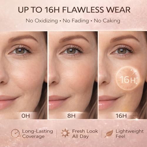 Color Changing Foundation with SPF 50 - Hydrating Liquid Makeup for Mature Skin