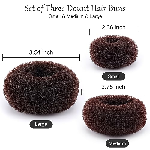 Hair Bun Maker Donuts 12 Pcs Set - Medium 2.75 in Sock Bun Shapers for Long Hair