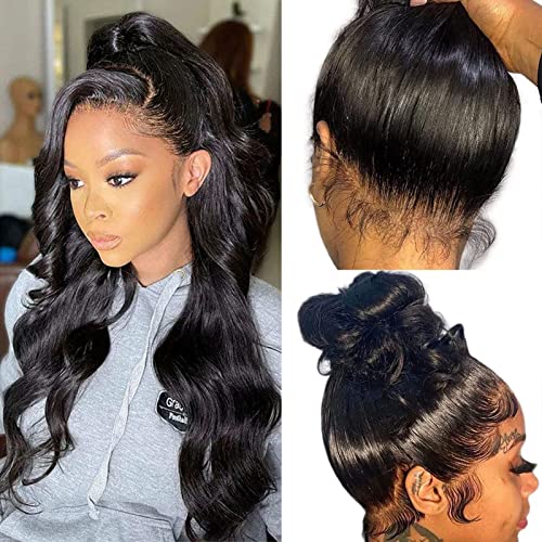 Natural Body Wave Lace Front Wig - 22 Inch Human Hair, Pre Plucked, 180% Density, Full Lace, Brazilian Virgin Hair