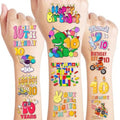 100 PCS Funny 10Th Decoration Birthday Party Decorations Favors Supplies Themed Decor Peace Out Single Digits Tenth Double Digits Temporary Tattoos Stickers Girls Boys Classroom School Prizes Reward
