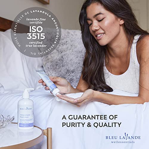Bleu Lavande ? Natural Lavender Hand Cream ? Made with Certified Premium & 100% Pure True Lavender Essential Oil ? Non-greasy ? Soothing, Cruelty-free and Vegan ? No Artificial Fragrances - 8.4 Fl Oz