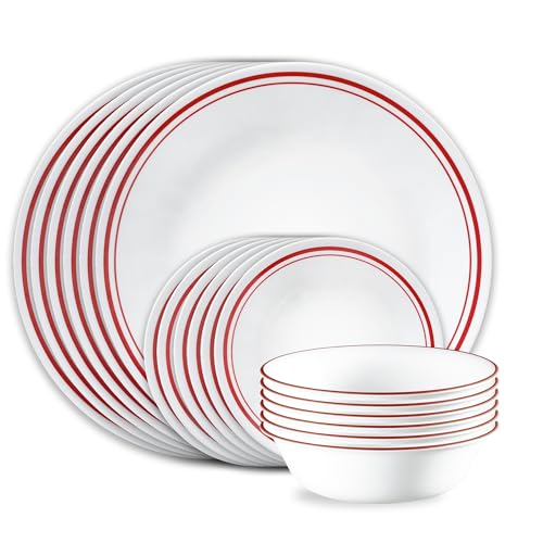 Corelle Logan 18-Piece Dinnerware Set for 6 - Durable White Tableware