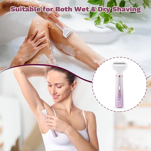 Electric Razors for Women, 5 in 1 Bikini Trimmer for Women, Wet/Dry Womens Electric Shaver Razor, Face Shaver for Face Nose Eyebrow Arms Armpit Legs Pubic Area, Facial Hair Removal