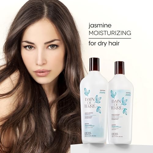 Bain de Terre Jasmine Moisturizing Shampoo 33.8 Fl Oz - Hydrating, Color-Safe, Vegan