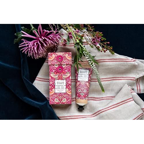 William Morris at Home Strawberry Thief Hand Cream | Leave Hands Soft & Cared For | Patchouli & Red Berry Scented | Strawberry Thief Print | Perfect Stocking Filler, 100ml