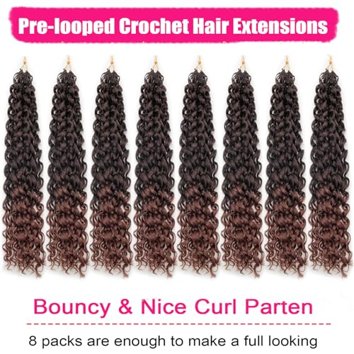 SUYIAPIY GoGo Curl Crochet Hair 8 Packs 24 Inch 1B/30 - Water Wave Beach Curl