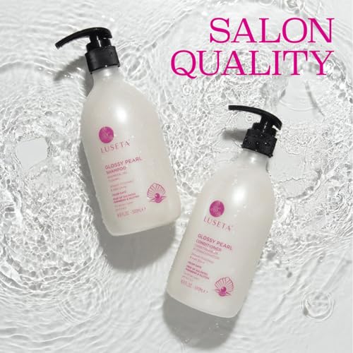 Luseta Glossy Pearl Shampoo & Conditioner Set - 16.9 Fl Oz Pack of 2, Color Safe, Hydrating, Frizz Taming