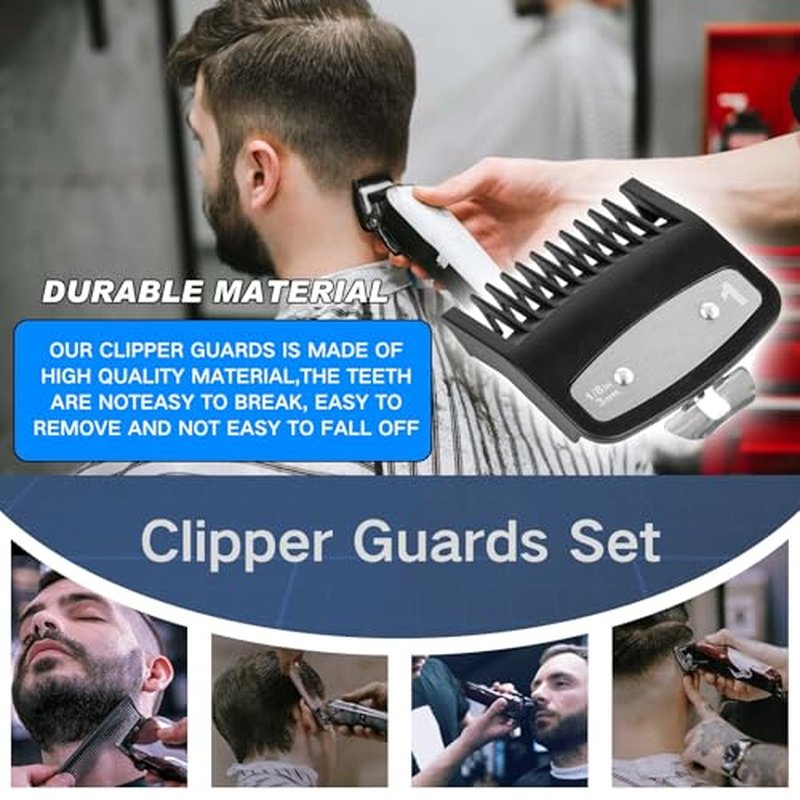 2 Pack Replacement for Wahl Clipper Guards Set Compatible with wahl 1/2 clipper guards,Metal Guide Comb Attachment 1/16" (1.5 mm), for Barbers and Stylists,Black