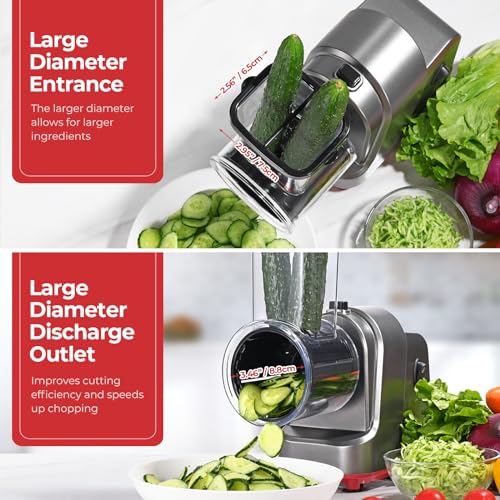 ATBKIT 250W Electric Cheese Grater - 5 Blade Slicer Shredder for Cheese, Fruits & Veggies
