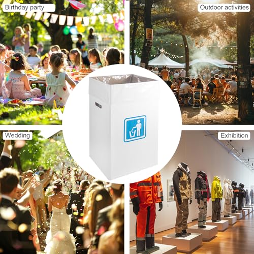 40-Gallon Cardboard Pop-Up Trash Cans Pack of 10 with Liners for Events & Parties