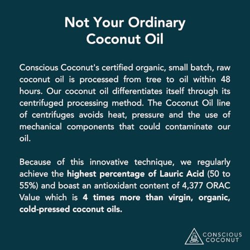 Organic Coconut Oil for Skin and Hair Care - Cold-Pressed Virgin 9 oz Jar