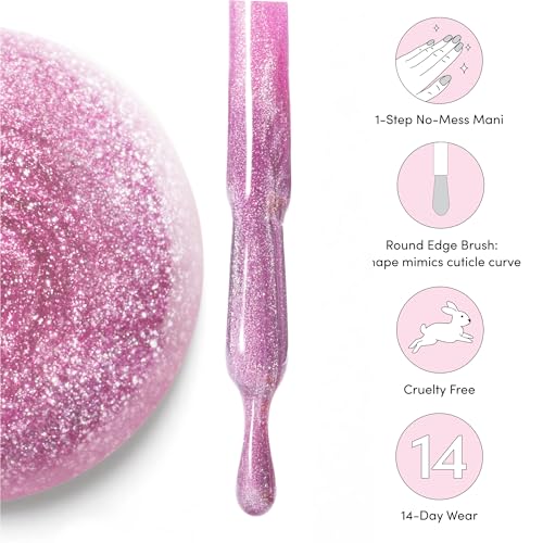 Magnetic Gel Nail Polish Duo for Princesses - Moment & Fantasy - 3-in-1 Base Coat, Color & Top Coat - Pink Set - Variation: Princesses