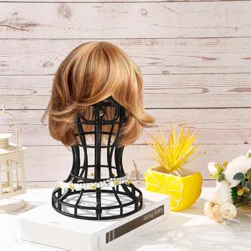 12 Pack Portable Plastic Wig Stand Head Shaped Display Holders for Wigs and Hats