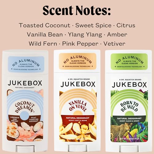 Women’s Aluminum Free Deodorant 3-Pack - Coconut Dreamin', Vanilla Vinyl & Born To Be Wild - Natural & Cruelty-Free