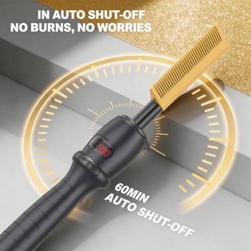 Electric Hot Comb for Wigs & Hair Styling - Adjustable Temperature 180-500°F
