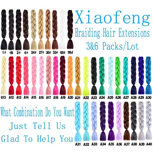 Xiaofeng Synthetic Braiding Hair Extensions 6 Packs 24 Inch - Mix Alice Variation