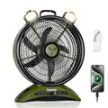 Rechargeable 45000mAh Camping Fan with LED Light - Military Green & Black