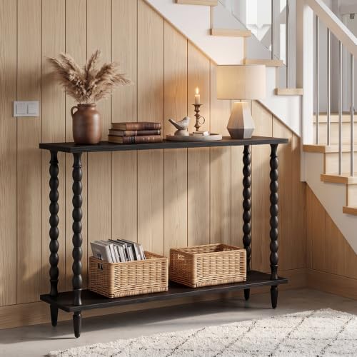 Mid-Century Console Table with Storage - 39.4 Inch Entryway & Sofa Table