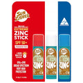 Sun Zapper SPF 50+ Zinc Stick 3-Pack Water-Resistant Sunscreen for Water Sports