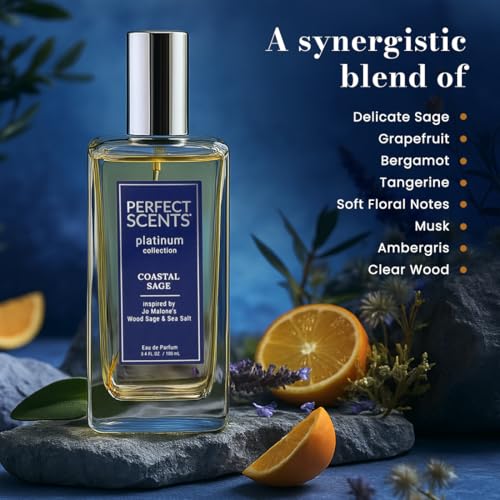 Unisex Coastal Sage & Sea Salt Fragrance - Vegan, Clean, Long-Lasting - Variation: Jo Malone Style