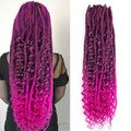 Single Ended Dreads Extensions 30 Strands 24 Inch 3-in-1 Synthetic Hair Dreadlock Extensions - Rose Color Variation SE-30S-24" / T1B/Rose#