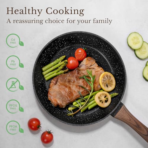 25-Piece Nonstick Cookware Set with Frying Pans & Saucepans - Black