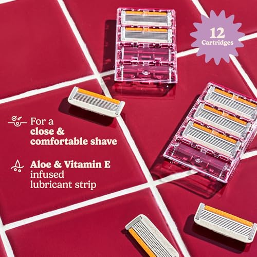 Dollar Shave Club Women’s Razor Refill Pack - 12 Count, 6 Blade, Extra Close Shave