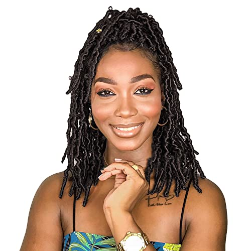 Niseyo 12 Inch Butterfly Locs Crochet Hair - 6 Packs Pre Looped #4 Brown