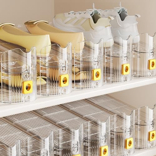 Gold Shoe Slot Organizer 36 Pack Double Layer Stack Shoe Rack Space Saver