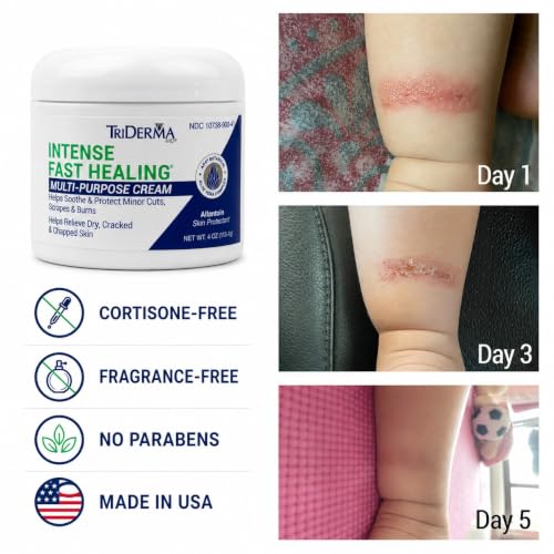 TriDerma Intense Fast Healing Cream 4 Ounce - Decreases Wound Healing Time
