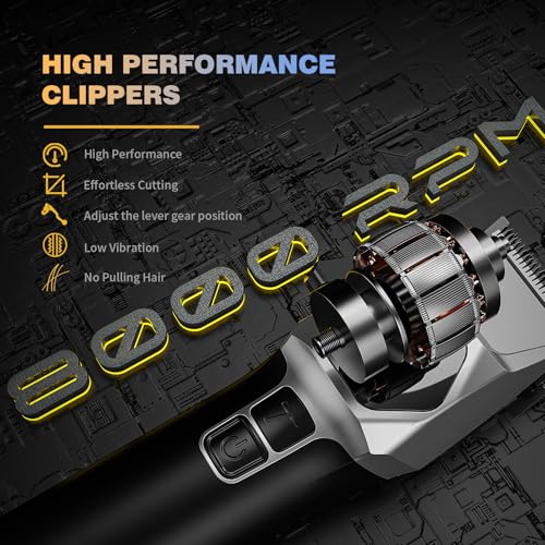 AngFan 712 Hair Clippers & 512 Trimmer Set, Professional 8000RPM Brushless Motor, 440C Steel Blades for Men and Barbershop