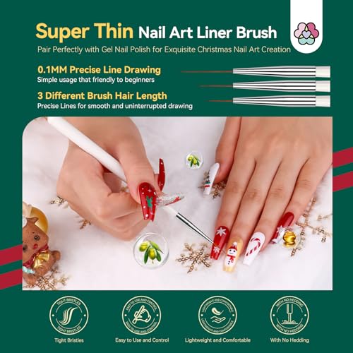 SAVILAND Christmas Gel Nail Polish Kit - 6 Colors Gel Nail Polish Kit with U V light Christmas Limited Series 2.12oz. Clear Builder Nail Gels UPF 200+ U V Protection Gloves Nail Tech Gifts