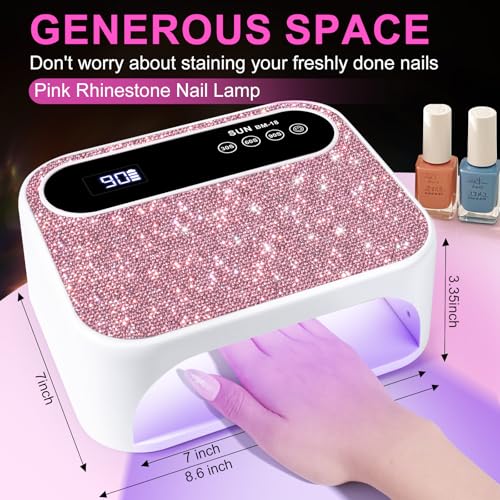Pink Diamond LED Nail Lamp with Auto Sensor - Professional UV/LED Gel Curing