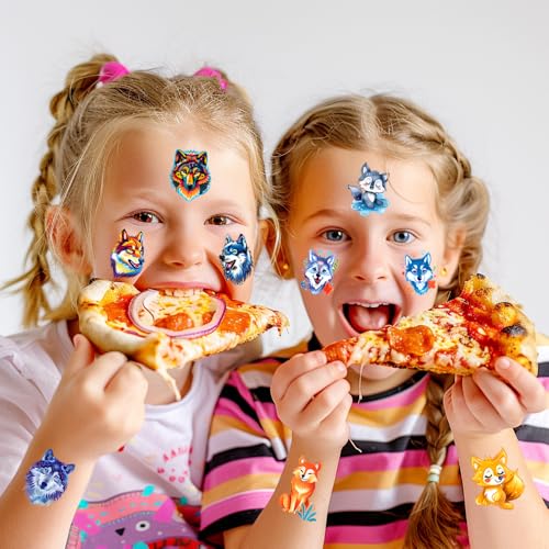 101+ Wolf Temporary Tattoos ? Printable, Waterproof Fake Tattoos for Kids, Girls, Boys, Teens & Adults ? Ideal for Birthday Parties, Decorations (A)