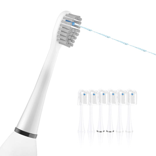 Flossing Toothbrush Head Replacement, 3 Count, Compatible with Water-pik Sonic Fusion / 2.0 SF-01, SF-02, SF03 & SF-04 (White, Full(6Packs))