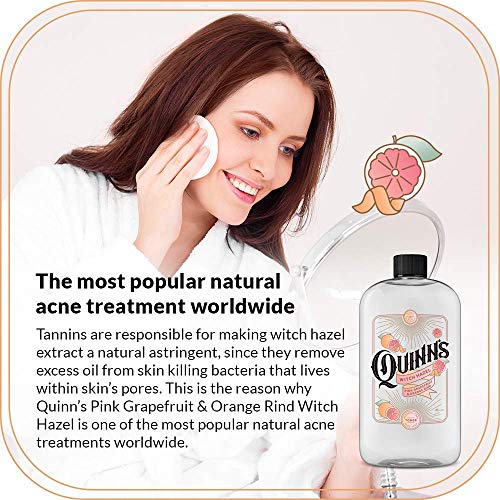 Quinn's Pure Castile Organic Unscented Liquid Soap 32 oz Alcohol Free Pink Grapefruit and Orange Rind Witch Hazel with Aloe Vera 16oz