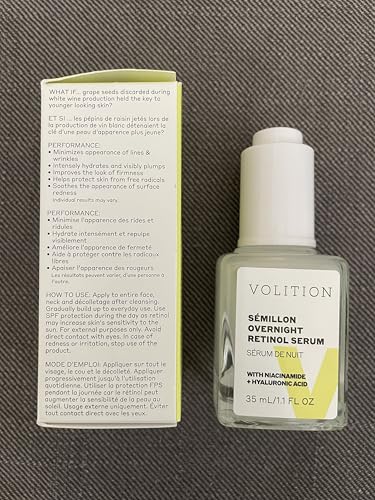 Volition Overnight Retinol Serum with Hyaluronic Acid & Niacinamide – Anti-Aging Face Treatment for All Skin Types (1.1 fl oz)