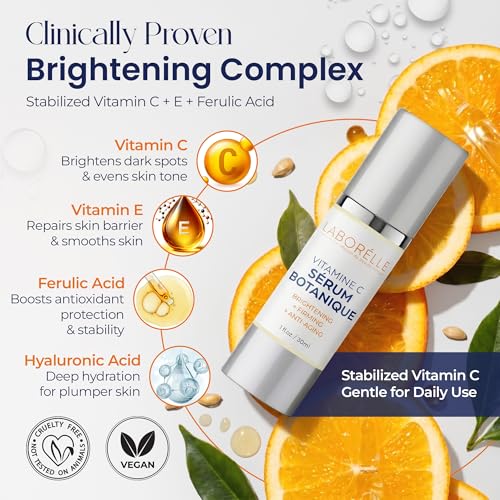 Vitamin C Face Serum with Hyaluronic Acid & Ferulic Acid - Brightening & Dark Spot Corrector - 1 fl oz
